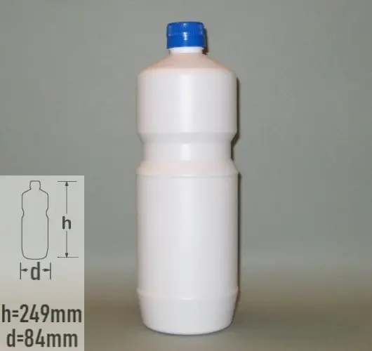 Sticla plastic 1 litru (1000ml) culoare alb cu capac standard cu autosigilare albastru